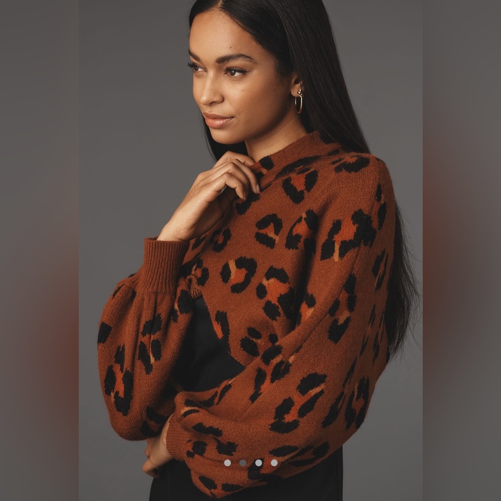 FARM Rio Brown Leopard Sweater - Picture 2 of 10